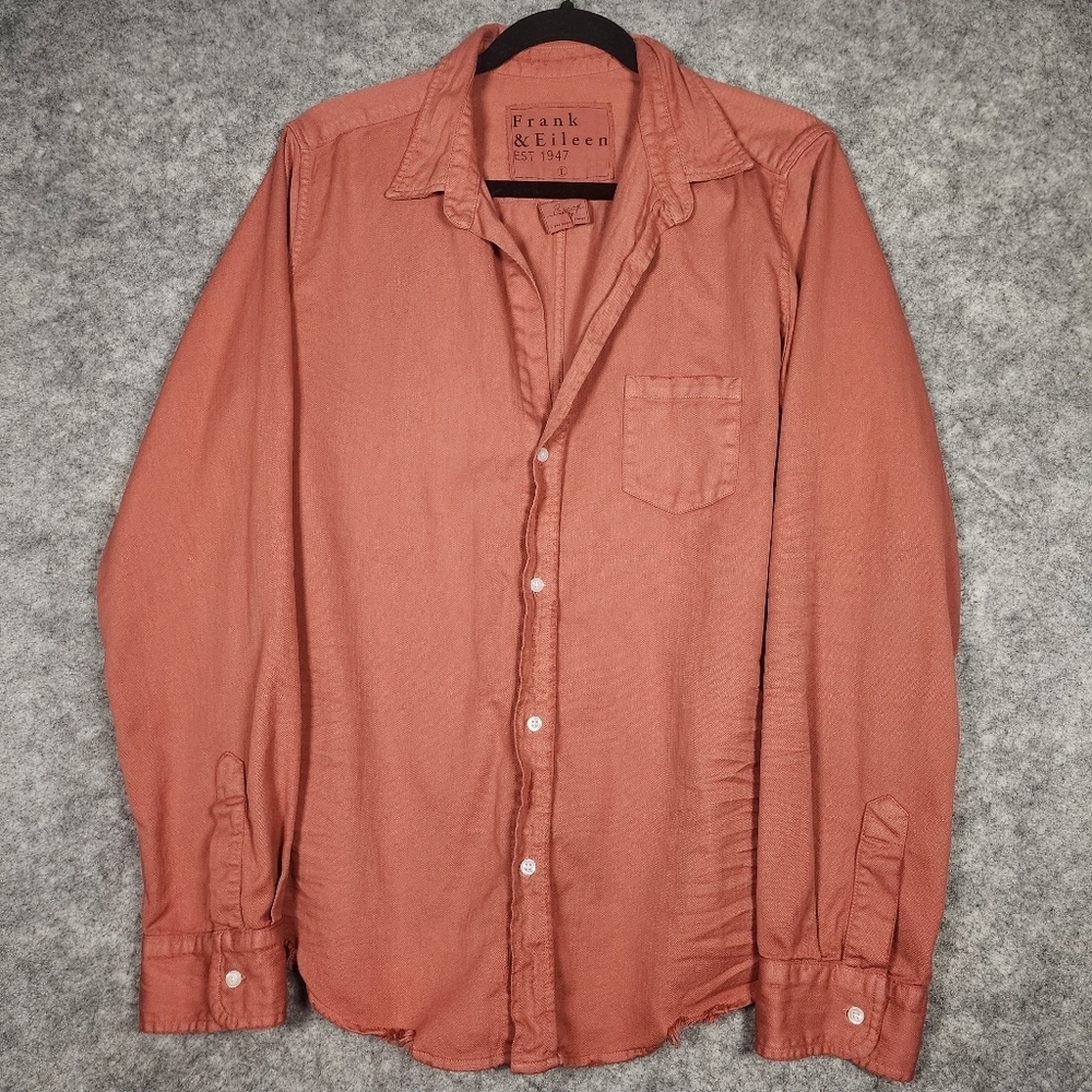 Frank & Eileen Barry 100% Cotton Relaxed Long Sleeve Button Up Shirt Size Large